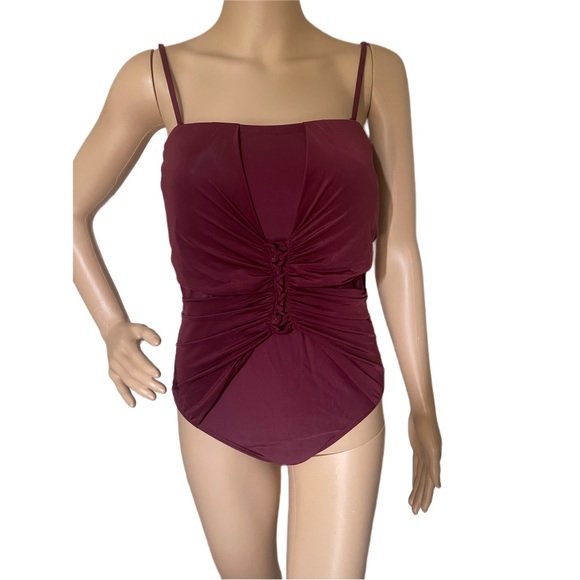 Burgundy One Piece swimsuit - Picture 1 of 3
